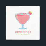 Guardanapo De Papel Festa de Verão Rosa Margarita Beba<br><div class="desc">Legal design perfeita para churrascos de verão,  reuniões de família,  festas de piscina,  festas de aniversário,  festas de solteira e muito mais!</div>