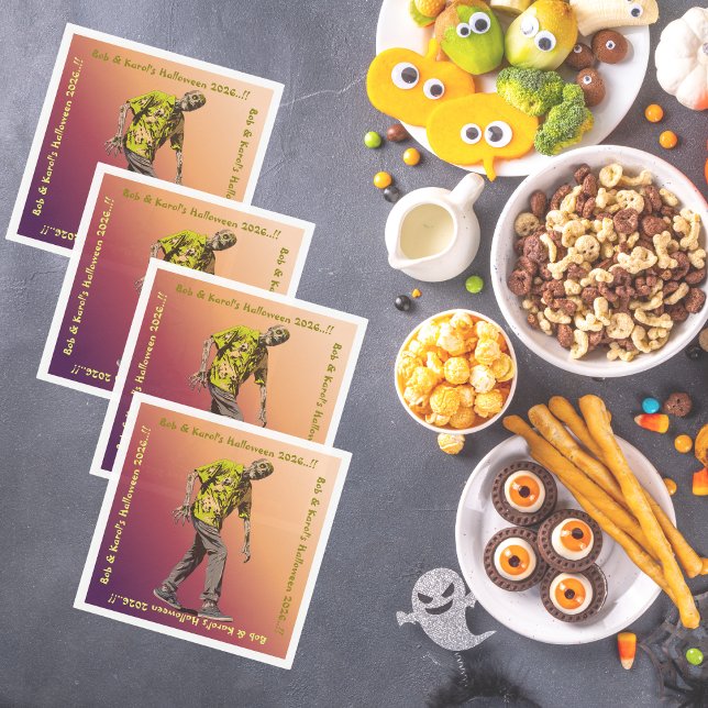 Guardanapo De Papel Festa de Zombie Halloween (Zombie Halloween Party Napkins)