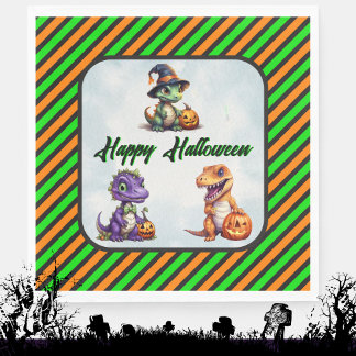 Guardanapo De Papel Festa Dino-Mash do Dinossaur do Halloween
