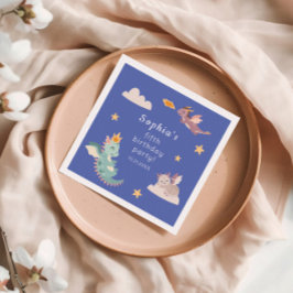 Guardanapo De Papel Festa do Aniversário de criança do Dragão Pastel