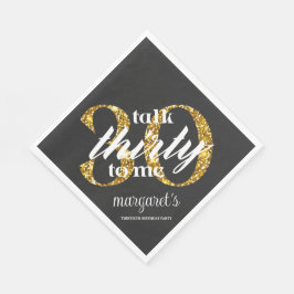 Guardanapo De Papel Festa Dourada Glitter Negra Chic Girly