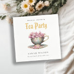 Guardanapo De Papel Festa Dourada rosa de Teacup Chá de panela Teacup<br><div class="desc">Coleção Tema Dourada Floral de Teacup Real de Teal Rosa.- É uma elegante coloração d'água guiada real Ilustração de uma delicada e delicada equipe de chá Dourada com flores cor-de-rosa e burgundy perfeitas para as suas festas de chá. É muito fácil personalizar, com seus detalhes pessoais. Se você precisar de...</div>