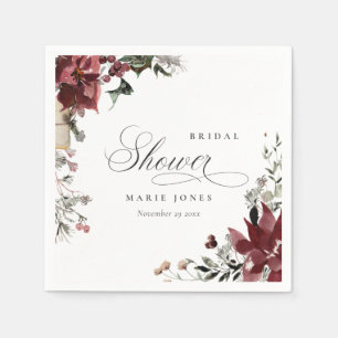 Guardanapo De Papel Festa Dusky Warm Winter Foliagem Nupcial