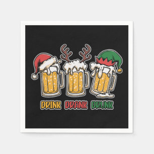 Guardanapo De Papel Festa engraçada de bebendo de cerveja de Natal