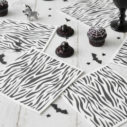 Guardanapo De Papel Festa Estampa de Zebra Preto e Branco