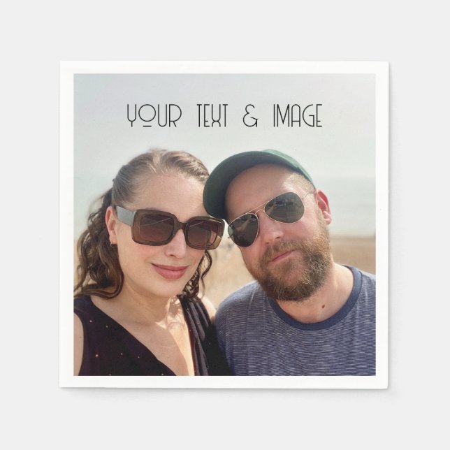 Guardanapo de papel festa Foto personalizada crie  (Frente)