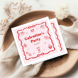 Guardanapo De Papel Festa Galentine da Coquete Vermelha Feminina