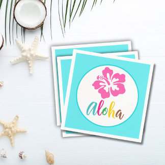 Guardanapo De Papel Festa Luau Aloha Tropical Hibisco Verão Papel