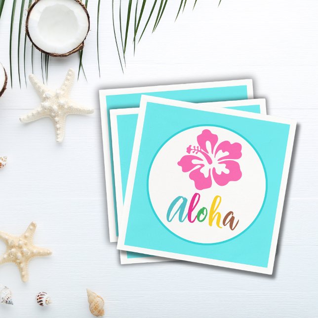 Guardanapo De Papel Festa Luau Aloha Tropical Hibisco Verão Papel (Criador carregado)