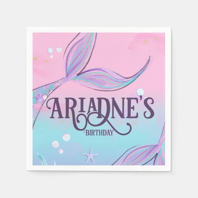 Guardanapo De Papel Festa Magnética da Sereia Napkins (Frente)