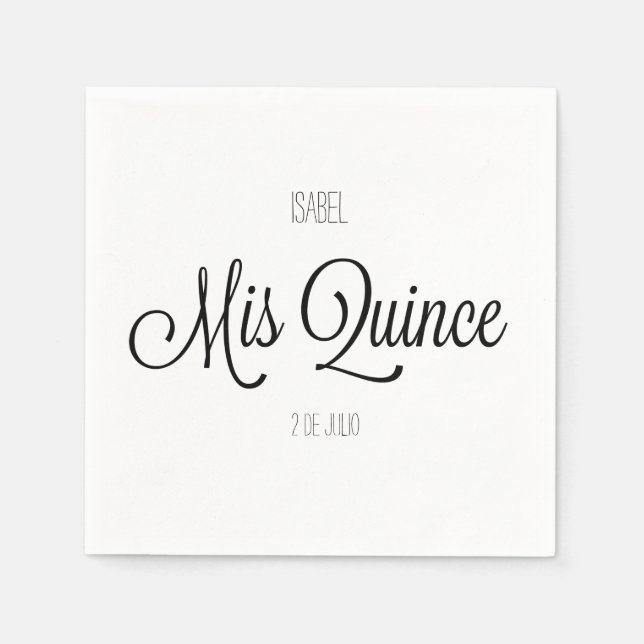 Guardanapo De Papel Festa Mis Quince Personalizar Napkin (Frente)