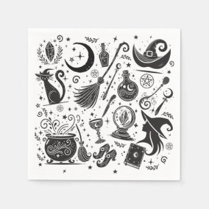 Guardanapo De Papel Festa Pagã Wiccan Mágica Bruxas Caprichosa