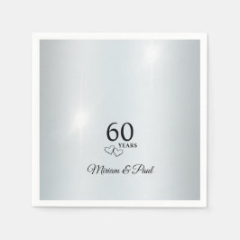 Guardanapo De Papel Festa Personalizada de 60 Anos de Casamento com El