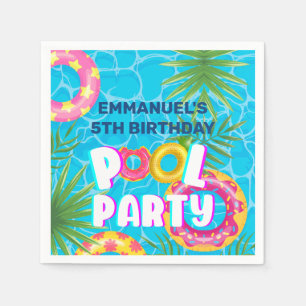 Guardanapo De Papel Festa Personalizada de Aniversário na Piscina Trop