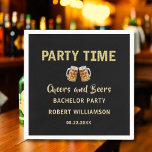 Guardanapo De Papel Festa Personalizada de Bachelores de Saúde e Cerve<br><div class="desc">Divirta-se com isso quando as caras celebrarem. Cheers and Beers — personalizados com o nome do noivo e a data da festa. Se você tiver alguma pergunta sobre design ou um pedido especial,  por favor,  envie um chat e ficaremos felizes em ajudar.</div>