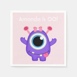 Guardanapo De Papel Festa personalizada do Monstro da Menina
