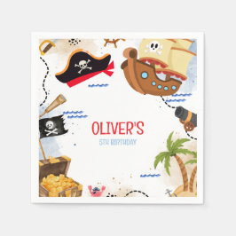 Guardanapo De Papel Festa Pirata para Crianças | Ahoy Matey Aniversári