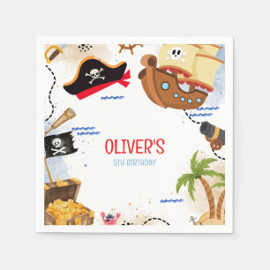 Guardanapo De Papel Festa Pirata para Crianças   Ahoy Matey Aniversári