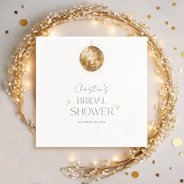 Guardanapo De Papel Festa Retro de Disco Chá de Noiva (Criador carregado)