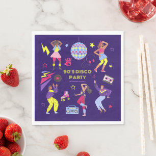 Guardanapo De Papel Festa Retro Rola Groovy Roxo Millennial