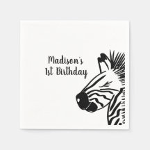 Festa Safari Minimalista Zebra Doodle Zoo