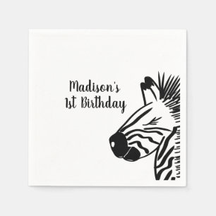 Guardanapo De Papel Festa Safari Minimalista Zebra Doodle Zoo