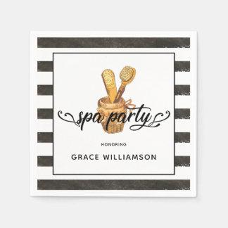 Guardanapo De Papel Festa Spa, Vintage, Black and White Striped