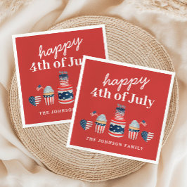 Guardanapo De Papel Festa Vermelha E Branco E Azul 4 De Julho