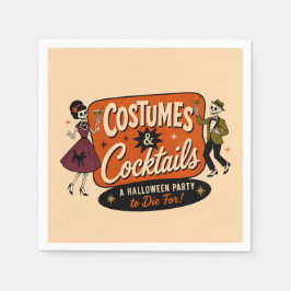 Guardanapo De Papel Festas de Halloween com Fantasias & Coquetéis ao E