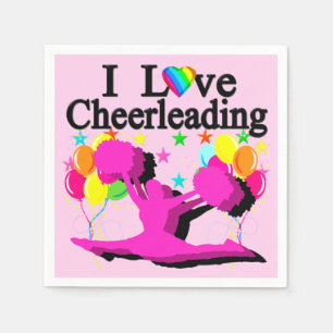 GUARDANAPO DE PAPEL FESTIVE EU AMO PAPEL DE PAPEL CHEERLEADING