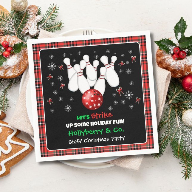 Guardanapo De Papel Festive Holiday Bowling  (Criador carregado)