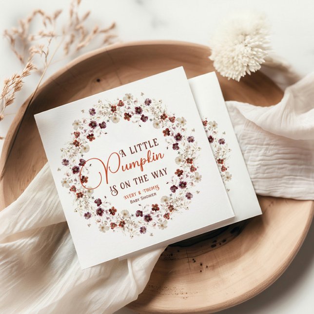 Guardanapo De Papel Festive Ivory Pumpkin Floral (Criador carregado)