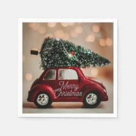Guardanapo De Papel Festive Retro Car Christmas Napkins – Table Set
