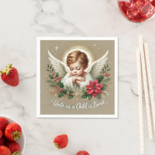Guardanapo De Papel Festivo Bebê Jesus Bíblia de Natividade Verdadeira