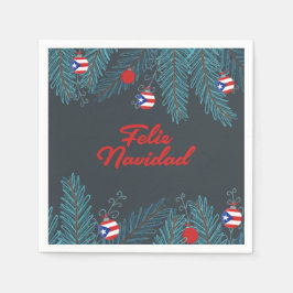Guardanapo De Papel Festivo Feliz Navidad Puerto Rican Paper Napkin