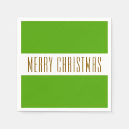 Guardanapo De Papel Festivo Verde Brilhante Branco Friso NATAL