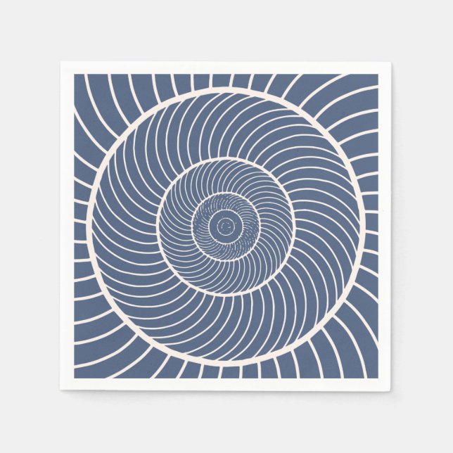 Guardanapo De Papel Fibracci de caracol em espiral de creme azul (Frente)