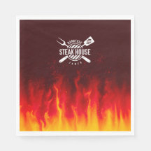 Fiery Steak House Napkins — Chamas de CHURRASCO pe