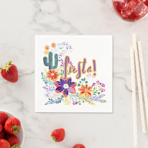 Guardanapo De Papel FIESTA Cactos Folkart Flores Personalizado