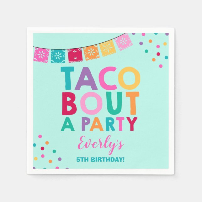 Guardanapo De Papel Fiesta Festa de aniversário Napkin Taco Bout Uma F (Frente)
