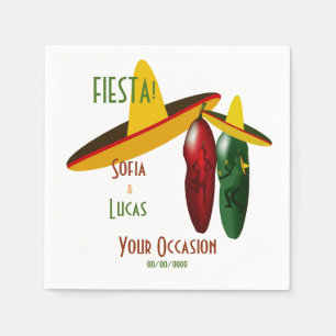 Guardanapo De Papel Fiesta Hot Pepper Dance Casal Cocktail Napkin