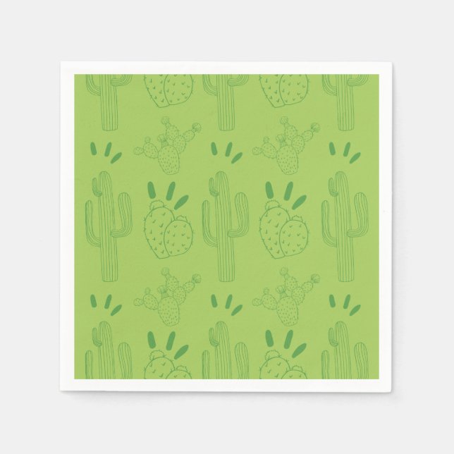 Guardanapo De Papel Fiesta Paper Napkin Mexicano Cactus Floral (Frente)
