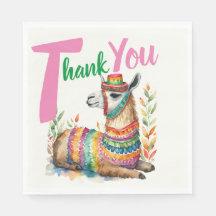 Fiesta Sinorita Baby Girl Chá Partyware Llama