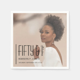 Guardanapo De Papel Fifty and Fabulous Photo 50th Birthday Party