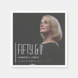 Guardanapo De Papel Fifty and Fabulous Photo 50th Birthday Party