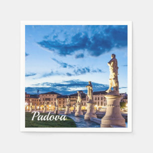 Guardanapo De Papel Fila de estátuas iluminadas em Padova