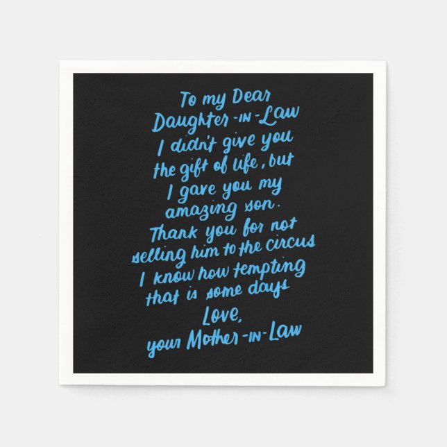 Guardanapo De Papel Filha Engraçada De Direito Para Minha Querida Filh (Frente)