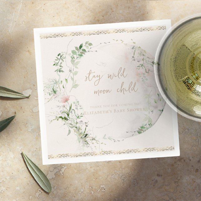 Guardanapo De Papel Filho da Lua | Chá de fraldas Boho Hippie (Criador carregado)