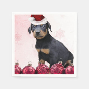 Guardanapo De Papel Filhote de cachorro do Pinscher do Doberman do