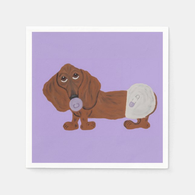 Guardanapo De Papel Filhote de Dachshund (Frente)